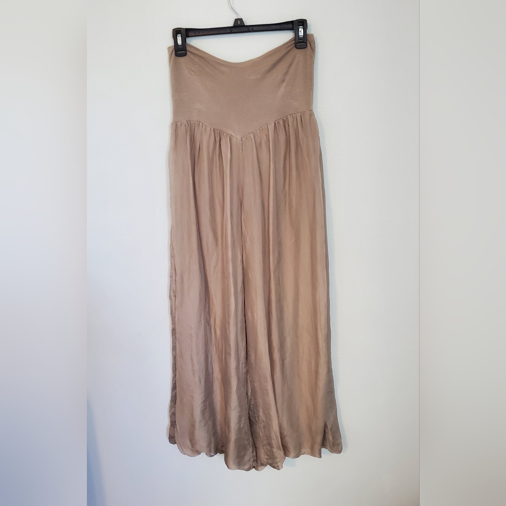 GIUSY silk blend wide leg pants made in Italy size - medium - NWT